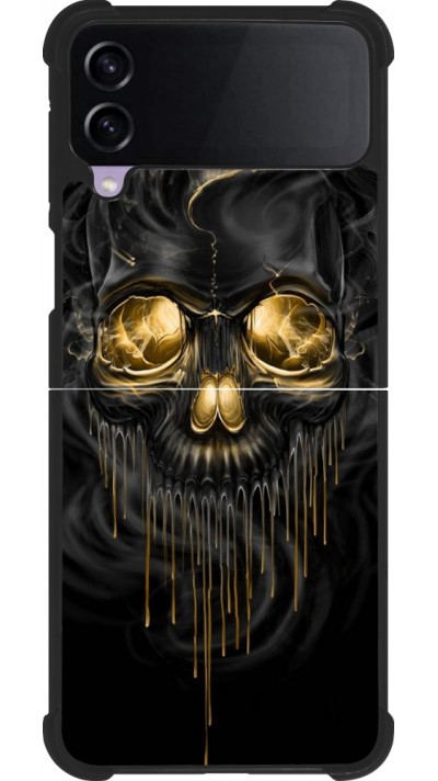 Coque Samsung Galaxy Z Flip4 - Silicone rigide noir Skull 02