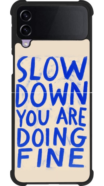 Coque Samsung Galaxy Z Flip4 - Silicone rigide noir Slow down 2026