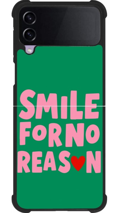 Coque Samsung Galaxy Z Flip4 - Silicone rigide noir Smile for no reason 2026