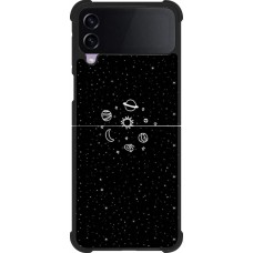 Coque Samsung Galaxy Z Flip4 - Silicone rigide noir Space Doodle
