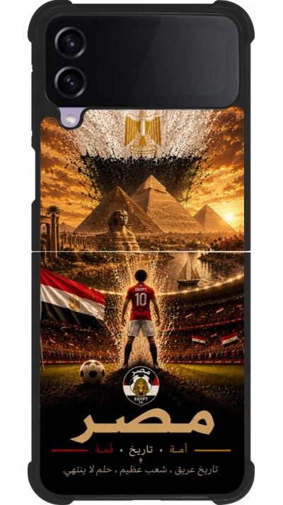 Coque Samsung Galaxy Z Flip4 - Silicone rigide noir Football Égypte splash 2026