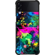 Coque Samsung Galaxy Z Flip4 - Silicone rigide noir Splash paint