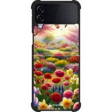Samsung Galaxy Z Flip4 Case Hülle - Silikon schwarz Frühling 25 Strauß Frühling