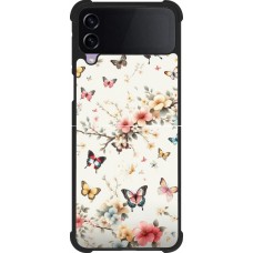 Samsung Galaxy Z Flip4 Case Hülle - Silikon schwarz Frühling 25 Leichte Schmetterlinge