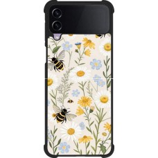 Coque Samsung Galaxy Z Flip4 - Silicone rigide noir Pattern bees 2026