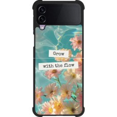 Coque Samsung Galaxy Z Flip4 - Silicone rigide noir Summer 2025 Grow with the flow