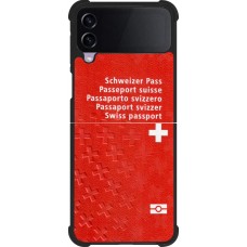 Coque Samsung Galaxy Z Flip4 - Silicone rigide noir Swiss Passport