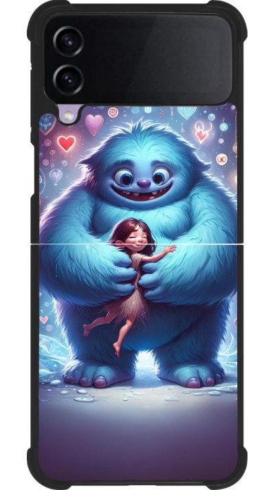 Coque Samsung Galaxy Z Flip4 - Silicone rigide noir Valentine 2024 Fluffy Love