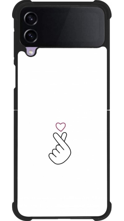 Coque Samsung Galaxy Z Flip4 - Silicone rigide noir Valentine 2024 heart by Millennials