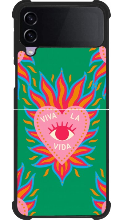 Coque Samsung Galaxy Z Flip4 - Silicone rigide noir Viva la vida 2026