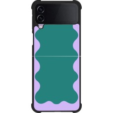 Samsung Galaxy Z Flip4 Case Hülle - Silikon schwarz Wavy Rectangle Green Purple