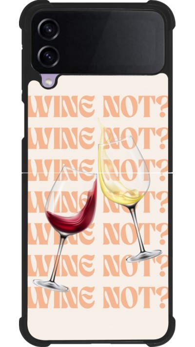 Coque Samsung Galaxy Z Flip4 - Silicone rigide noir Wine not