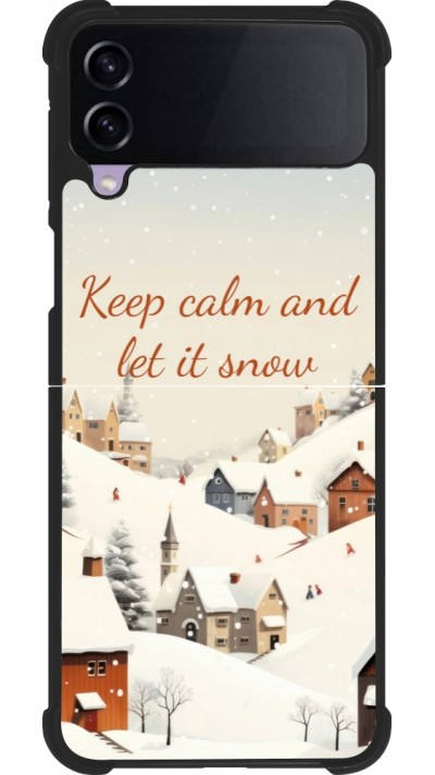 Coque Samsung Galaxy Z Flip4 - Silicone rigide noir Winter 25 Winter Keep calm and let it snow