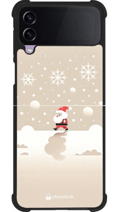Coque Samsung Galaxy Z Flip4 - Silicone rigide noir Noël 2023 Minimalist Santa