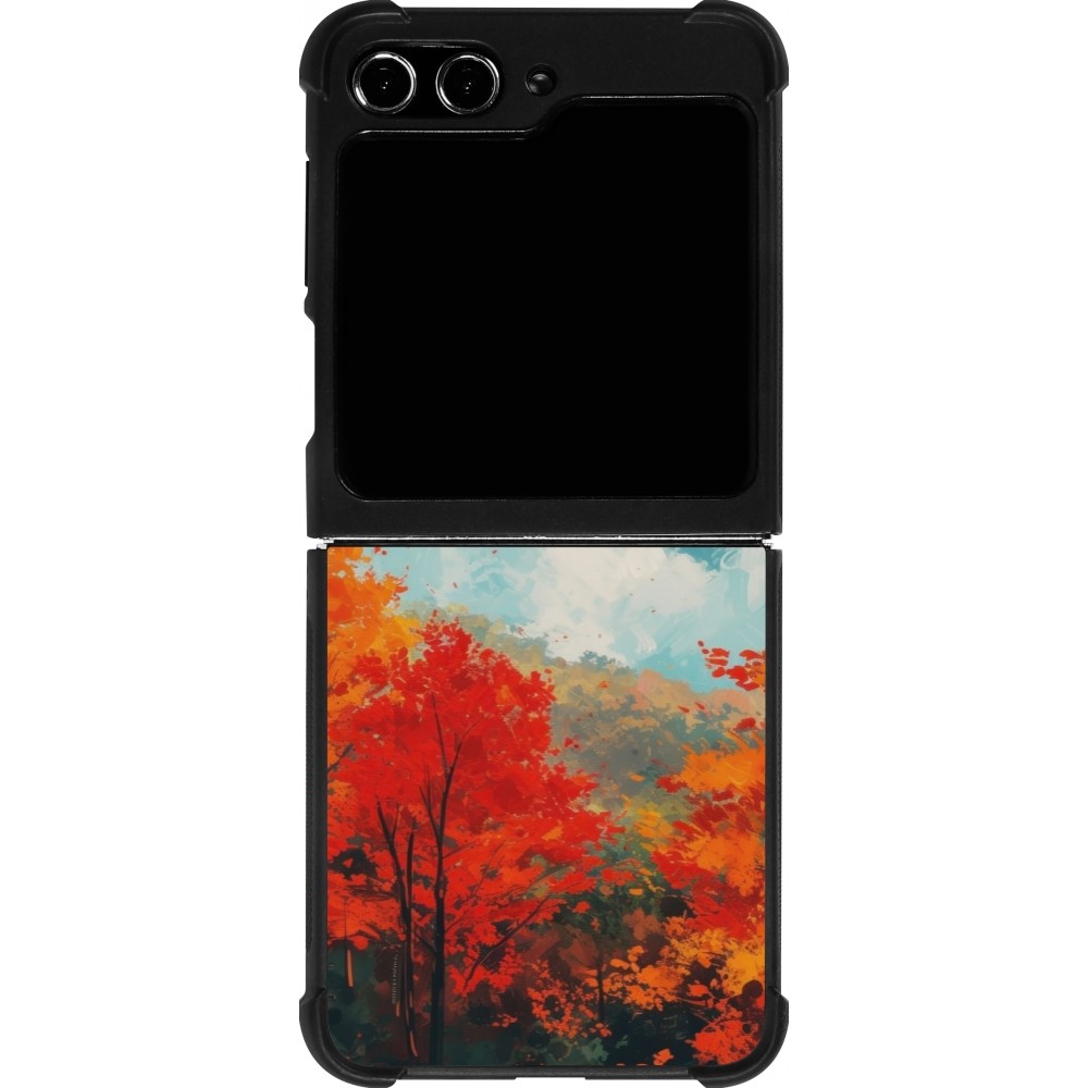 Coque Samsung Galaxy Z Flip5 - Silicone rigide noir Autumn 25 Fall in love