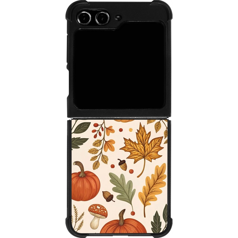 Coque Samsung Galaxy Z Flip5 - Silicone rigide noir Autumn 25 Autumn pattern