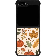 Coque Samsung Galaxy Z Flip5 - Silicone rigide noir Autumn 25 Autumn pattern