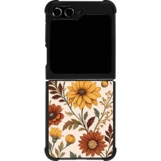 Coque Samsung Galaxy Z Flip5 - Silicone rigide noir Autumn 25 Flower pattern