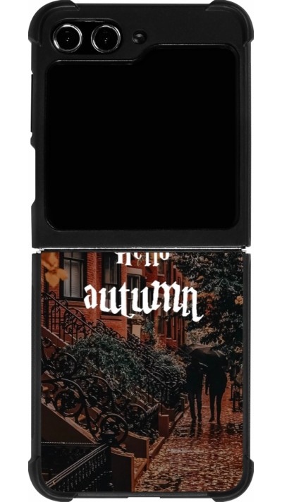 Coque Samsung Galaxy Z Flip5 - Silicone rigide noir Autumn 25 Hello autumn
