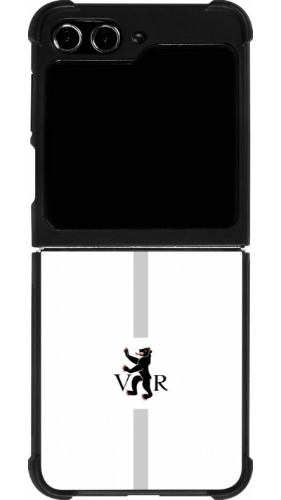 Coque Samsung Galaxy Z Flip5 - Silicone rigide noir Canton AR blanc