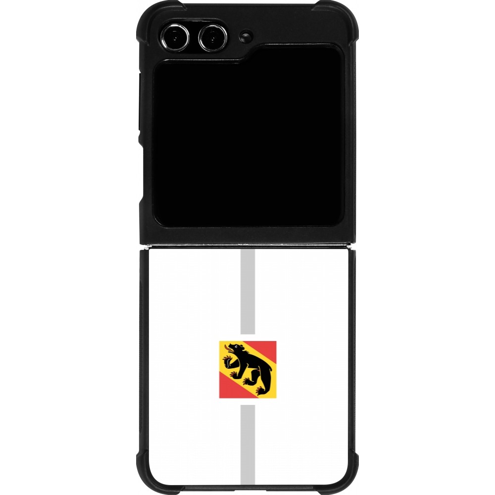 Coque Samsung Galaxy Z Flip5 - Silicone rigide noir Canton BE blanc