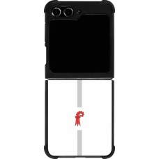 Coque Samsung Galaxy Z Flip5 - Silicone rigide noir Canton BL blanc