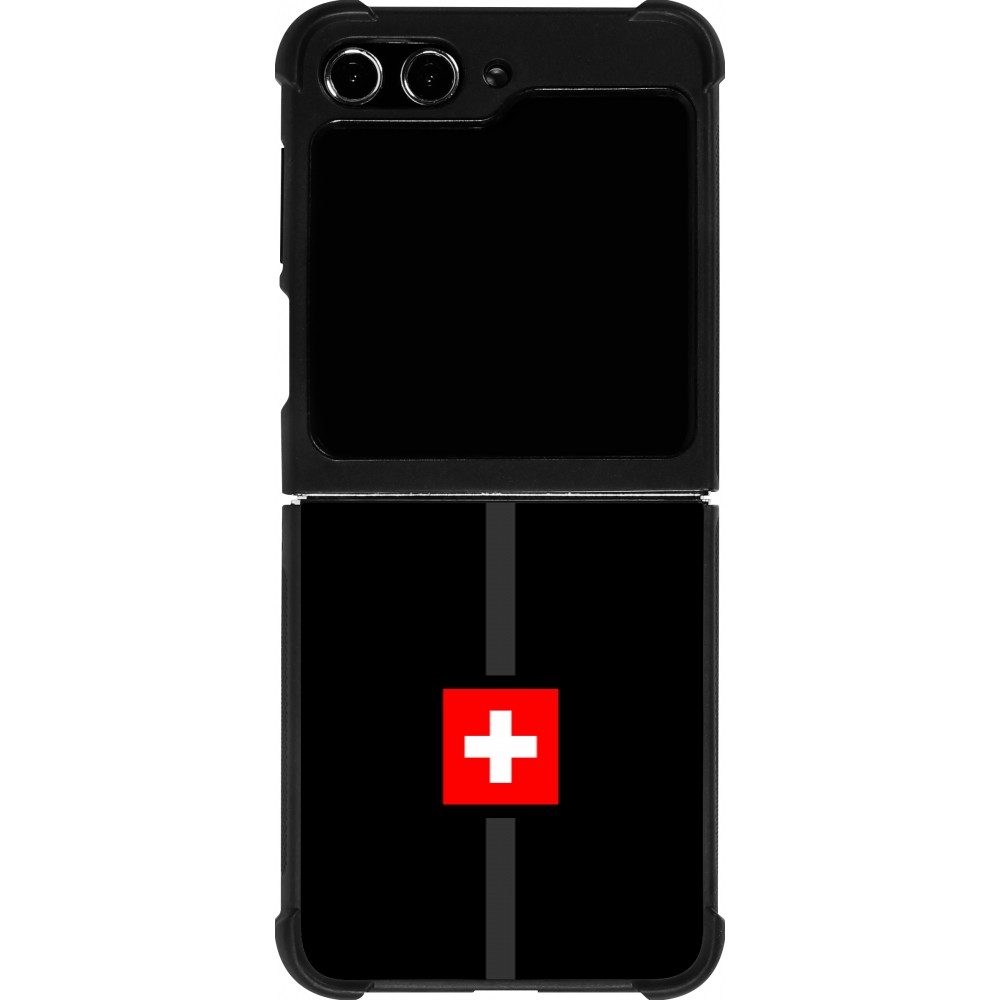 Coque Samsung Galaxy Z Flip5 - Silicone rigide noir Canton CH noir
