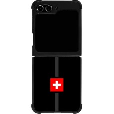 Coque Samsung Galaxy Z Flip5 - Silicone rigide noir Canton CH noir