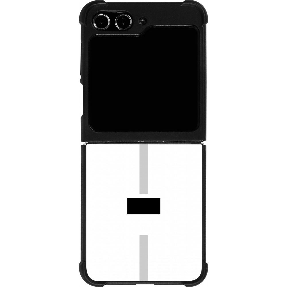 Coque Samsung Galaxy Z Flip5 - Silicone rigide noir Canton FR blanc