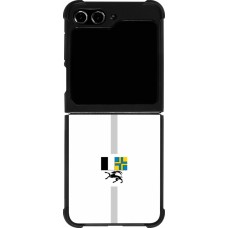 Coque Samsung Galaxy Z Flip5 - Silicone rigide noir Canton GR blanc