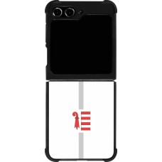 Coque Samsung Galaxy Z Flip5 - Silicone rigide noir Canton JU blanc