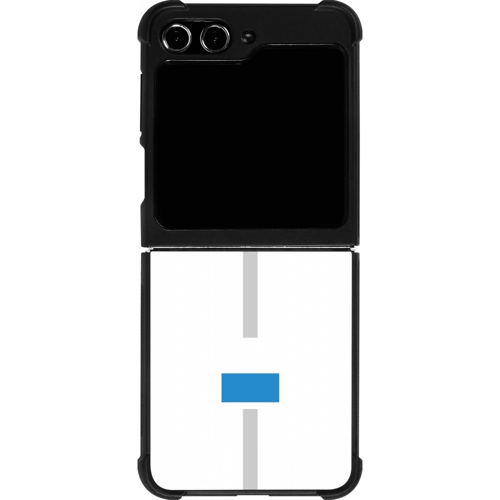 Coque Samsung Galaxy Z Flip5 - Silicone rigide noir Canton LU blanc