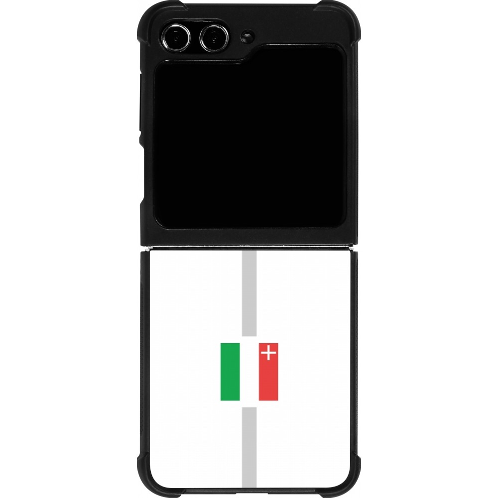 Coque Samsung Galaxy Z Flip5 - Silicone rigide noir Canton NE blanc