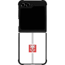 Coque Samsung Galaxy Z Flip5 - Silicone rigide noir Canton NW blanc
