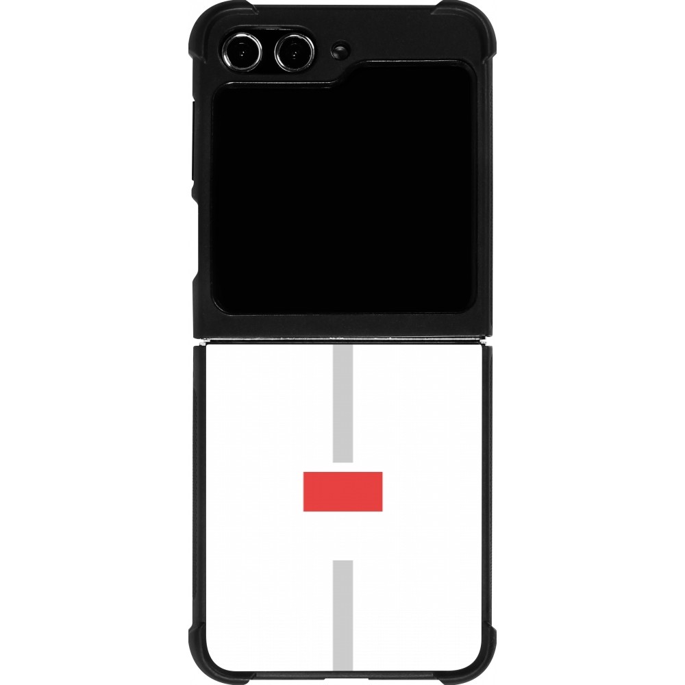 Coque Samsung Galaxy Z Flip5 - Silicone rigide noir Canton SO blanc