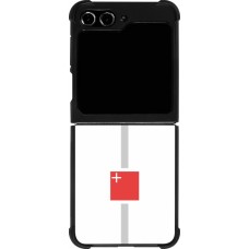 Coque Samsung Galaxy Z Flip5 - Silicone rigide noir Canton SZ blanc