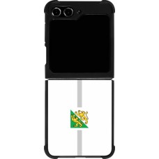 Coque Samsung Galaxy Z Flip5 - Silicone rigide noir Canton TG blanc