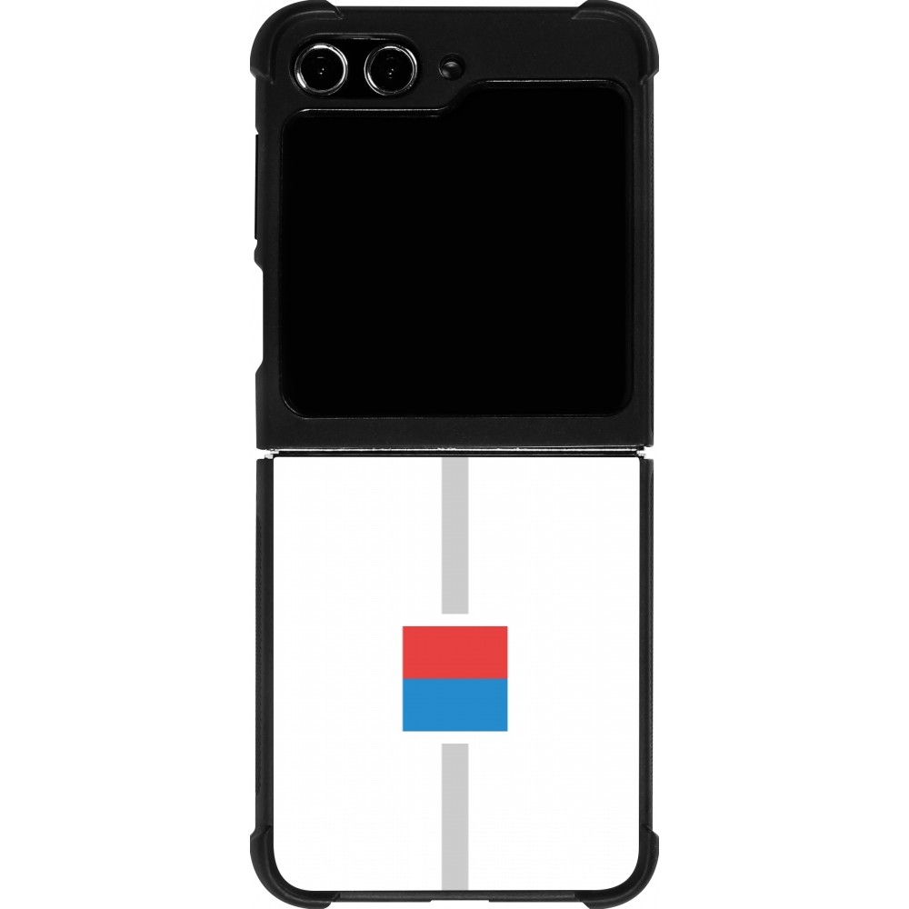 Coque Samsung Galaxy Z Flip5 - Silicone rigide noir Canton TI blanc