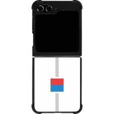 Coque Samsung Galaxy Z Flip5 - Silicone rigide noir Canton TI blanc