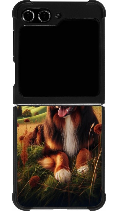 Samsung Galaxy Z Flip5 Case Hülle - Silikon schwarz Hund Land Schweiz