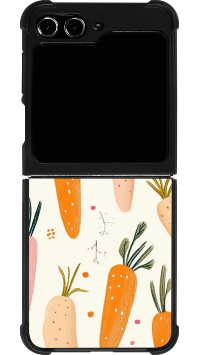 Coque Samsung Galaxy Z Flip5 - Silicone rigide noir Easter 2026 Illustration carrots