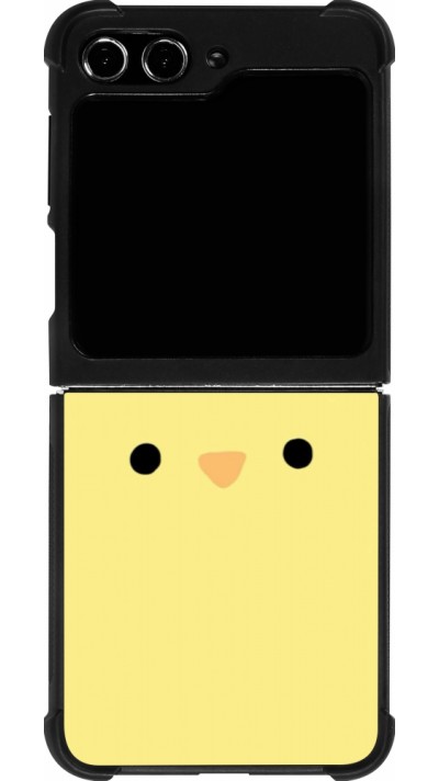 Coque Samsung Galaxy Z Flip5 - Silicone rigide noir Easter 2026 Little chicken