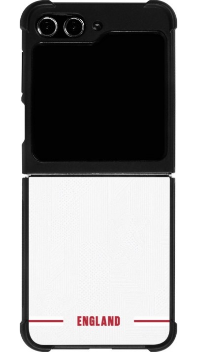 Coque Samsung Galaxy Z Flip5 - Silicone rigide noir Maillot de football Angleterre 2026 personnalisable