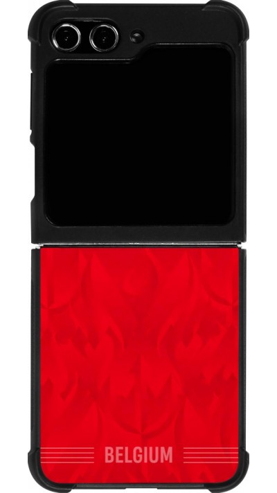 Coque Samsung Galaxy Z Flip5 - Silicone rigide noir Maillot de football Belgique 2026 personnalisable