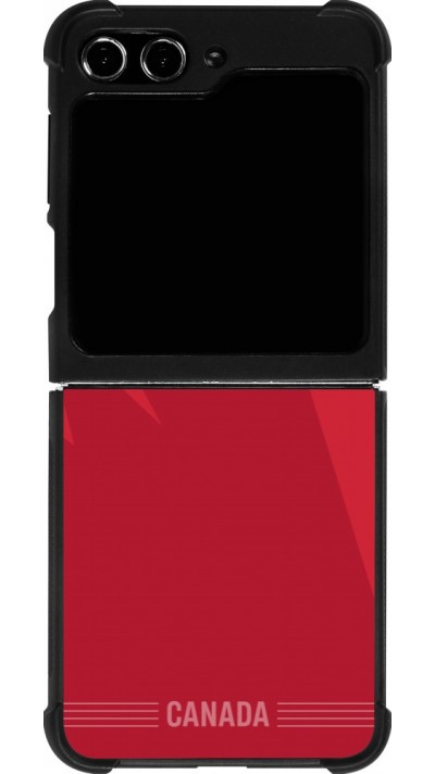 Coque Samsung Galaxy Z Flip5 - Silicone rigide noir Maillot de football Canada 2026 personnalisable