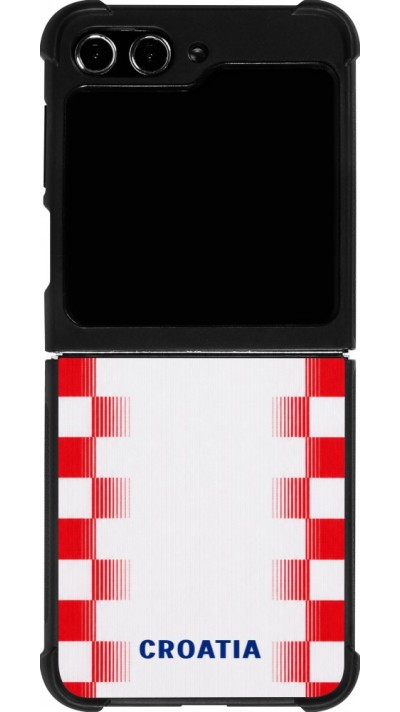 Coque Samsung Galaxy Z Flip5 - Silicone rigide noir Maillot de football Croatie 2026 personnalisable