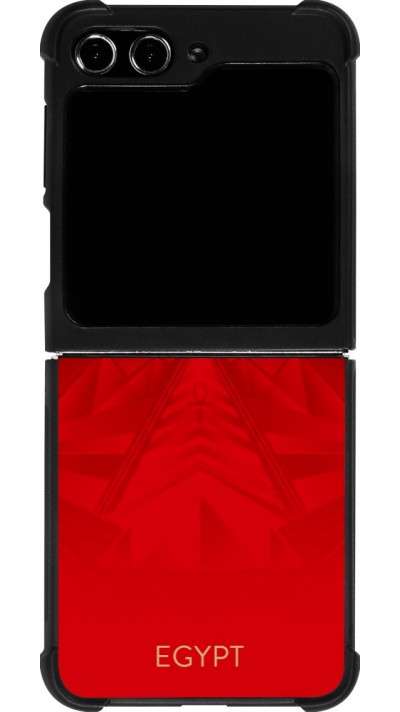 Coque Samsung Galaxy Z Flip5 - Silicone rigide noir Maillot de football E?gypte 2026 personnalisable