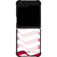 Coque Samsung Galaxy Z Flip5 - Silicone rigide noir Maillot de football États-Unis 2026 personnalisable