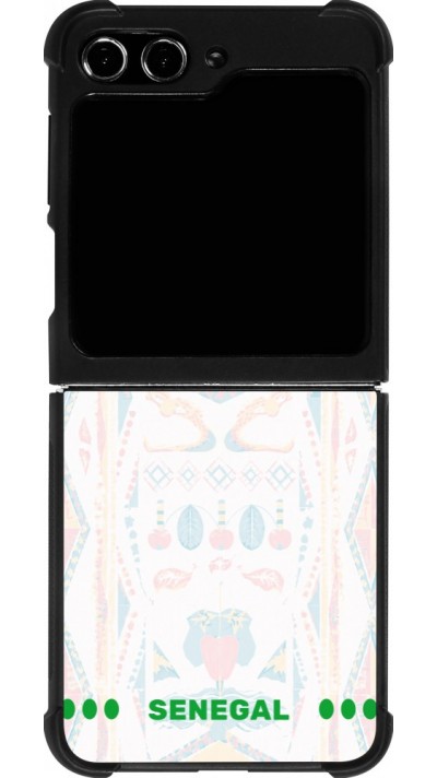 Coque Samsung Galaxy Z Flip5 - Silicone rigide noir Maillot de football Sénégal 2026 personnalisable