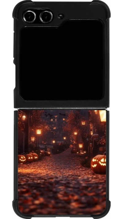 Samsung Galaxy Z Flip5 Case Hülle - Silikon schwarz Halloween 2025 Haunted house